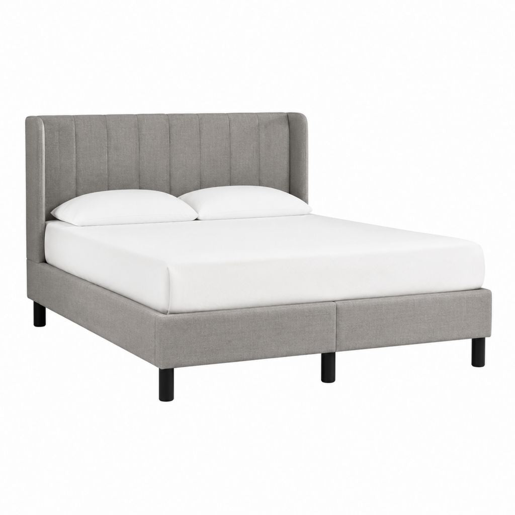 Polsterbett Doppelbett Grau mit Polyesterbezug Rechteckig 160 x 200 cm