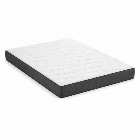 Schaummatratze Weiß Anthrazit Polyester PU-Schaum Rechteckig 140 x 200 x 20 cm