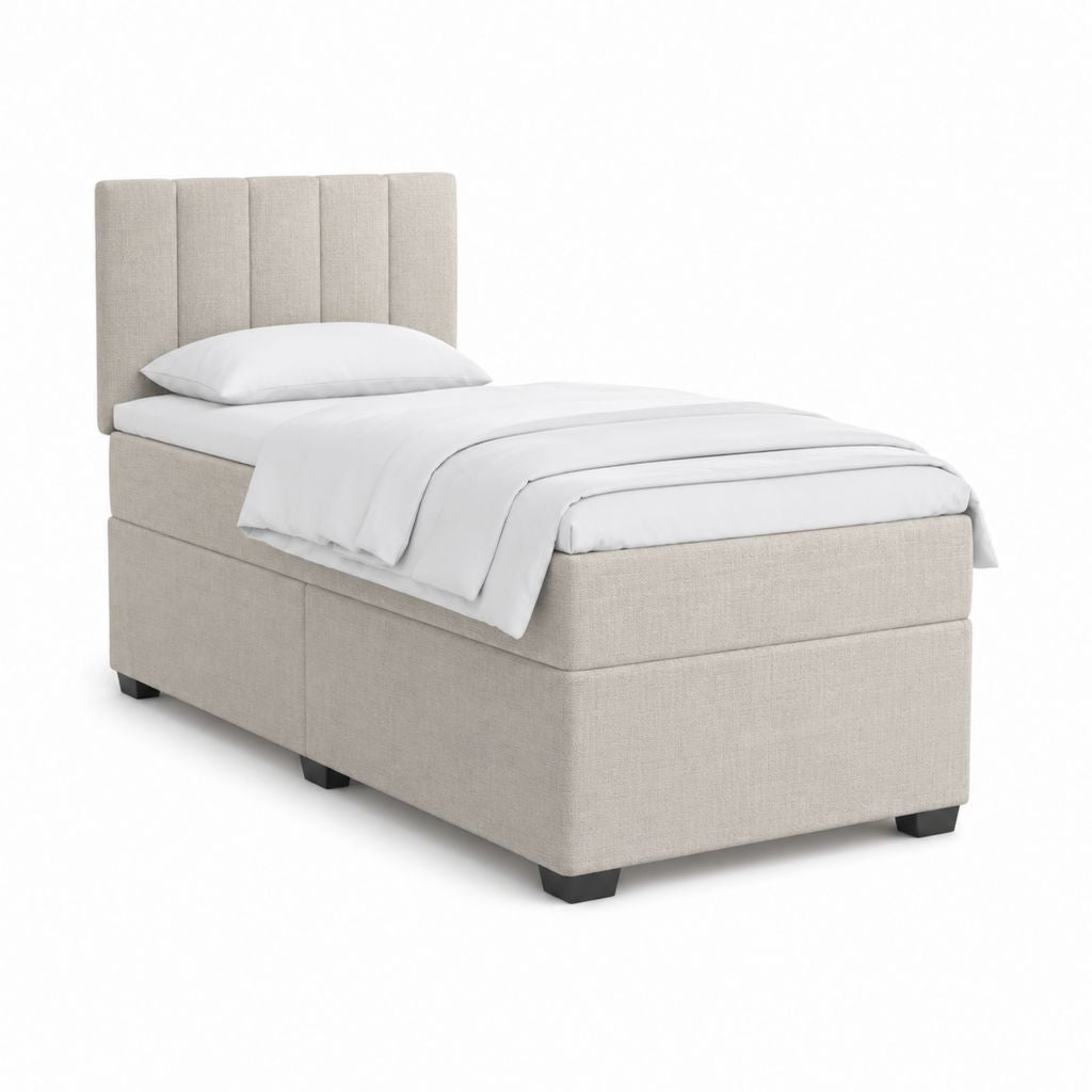 Polsterbett Einzelbett Beige mit Polyesterbezug rechteckig 90 x 200 cm