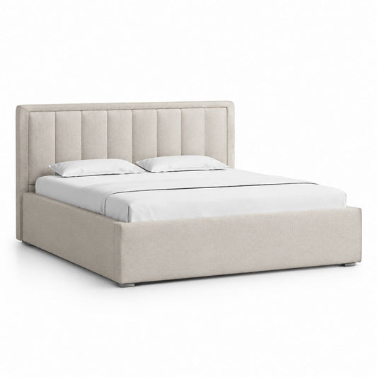 Polsterbett Bettgestell Beige Polyester Rechteckig Liegefläche 180 x 200 cm