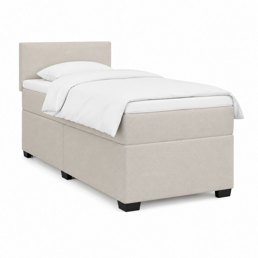 Boxspringbett Beige mit Polyesterbezug rechteckig 90 x 200 cm