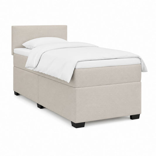 Boxspringbett Beige mit Polyesterbezug rechteckig 90 x 200 cm