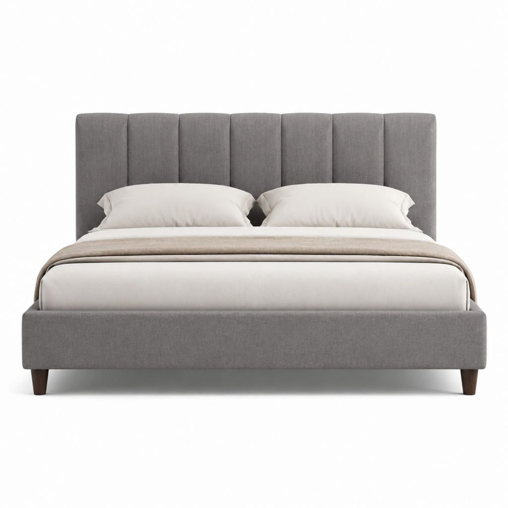 Polsterbett Doppelbett Grau Polyester Rechteckig Liegefläche 160 x 200 cm Außenmaß 170 x 215 x 115 cm