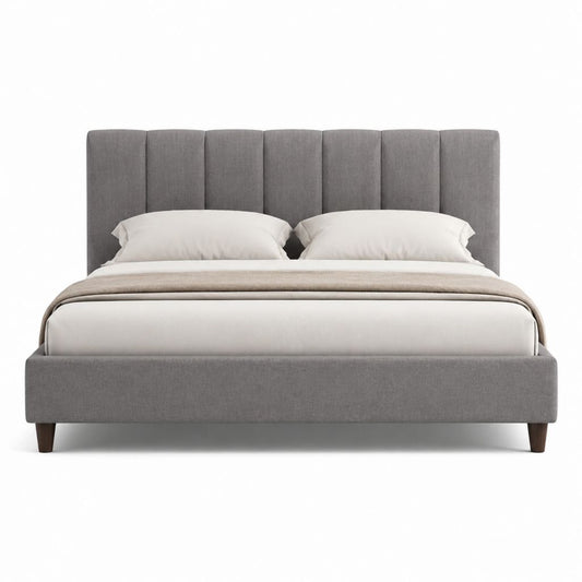 Polsterbett Doppelbett Grau Polyester Rechteckig Liegefläche 160 x 200 cm Außenmaß 170 x 215 x 115 cm