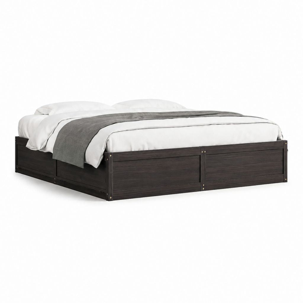 Bettgestell mit Stauraum Dunkelbraun Spanplatte Rechteckig 160 x 200 cm