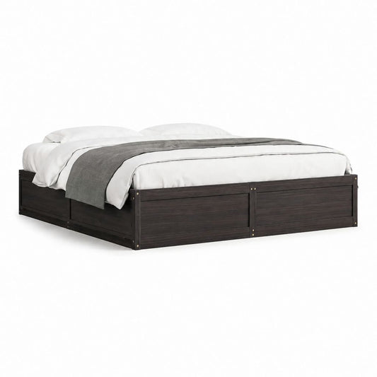 Bettgestell mit Stauraum Dunkelbraun Spanplatte Rechteckig 160 x 200 cm