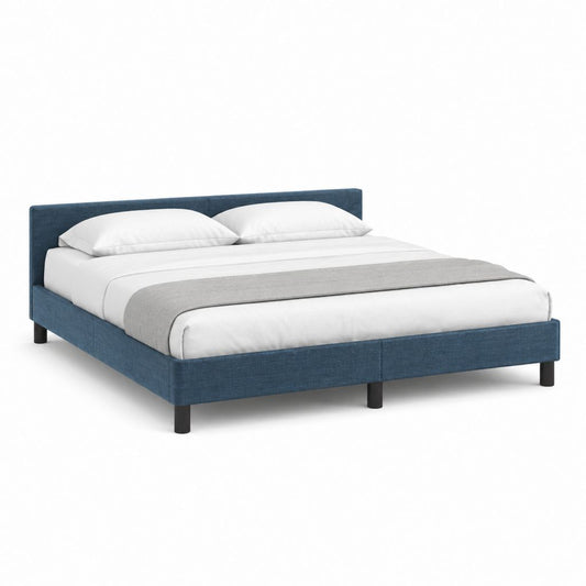 Polsterbett Doppelbett Blau Polyester Rechteckig 160 x 200 cm